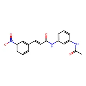(E)-N-(3-acetamidophenyl)-3-(3-nitrophenyl)prop-2-enamide structure