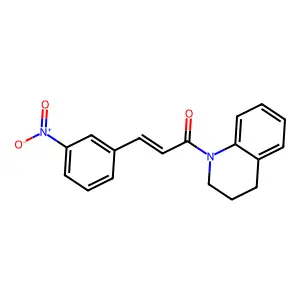 (E)-1-(3,4-dihydro-2H-quinolin-1-yl)-3-(3-nitrophenyl)prop-2-en-1-one structure