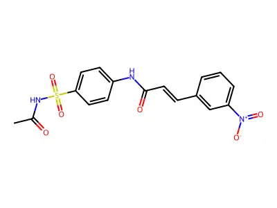 (E)-N-[4-(acetylsulfamoyl)phenyl]-3-(3-nitrophenyl)prop-2-enamide structure