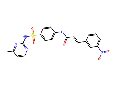 (E)-N-(4-(N-(4-methylpyrimidin-2-yl)sulfamoyl)phenyl)-3-(3-nitrophenyl)acrylamide structure