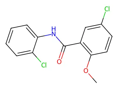 5-chloro-N-(2-chlorophenyl)-2-methoxybenzamide structure