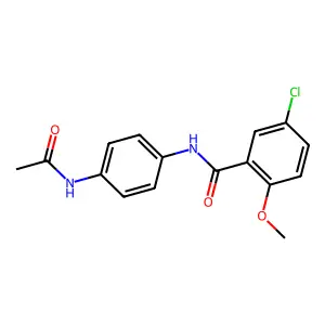 N-[4-(acetylamino)phenyl]-5-chloro-2-methoxybenzamide structure