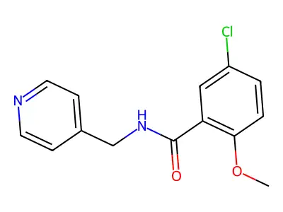 5-chloro-2-methoxy-N-(4-pyridinylmethyl)benzamide structure