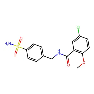 5-chloro-2-methoxy-N-[(4-sulfamoylphenyl)methyl]benzamide structure