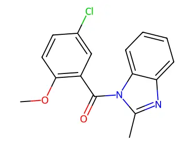 (5-chloro-2-methoxyphenyl)(2-methyl-1H-benzimidazol-1-yl)methanone structure