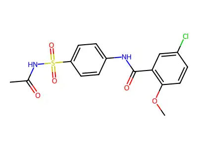 N-[4-(acetylsulfamoyl)phenyl]-5-chloro-2-methoxybenzamide structure