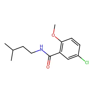 5-chloro-2-methoxy-N-(3-methylbutyl)benzamide structure