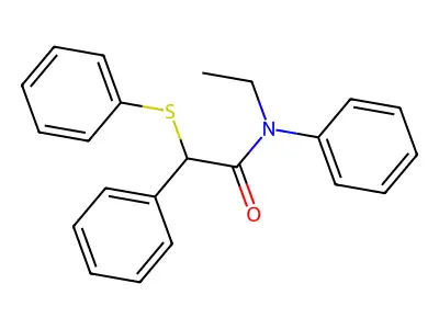 N-ethyl-N,2-diphenyl-2-(phenylsulfanyl)acetamide structure