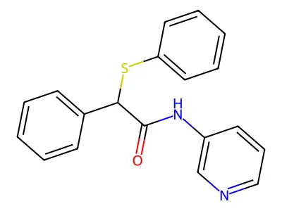 2-phenyl-2-(phenylsulfanyl)-N-(3-pyridinyl)acetamide structure