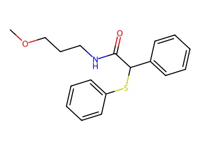 N-(3-methoxypropyl)-2-phenyl-2-(phenylsulfanyl)acetamide structure