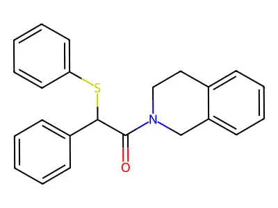 1-(3,4-dihydro-1H-isoquinolin-2-yl)-2-phenyl-2-phenylsulfanylethanone structure