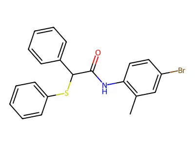 N-(4-bromo-2-methylphenyl)-2-phenyl-2-(phenylsulfanyl)acetamide structure