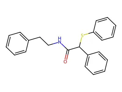 2-phenyl-N-(2-phenylethyl)-2-(phenylsulfanyl)acetamide structure