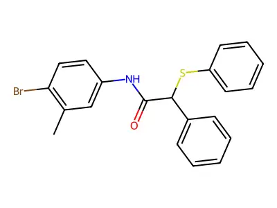 N-(4-bromo-3-methylphenyl)-2-phenyl-2-(phenylsulfanyl)acetamide structure