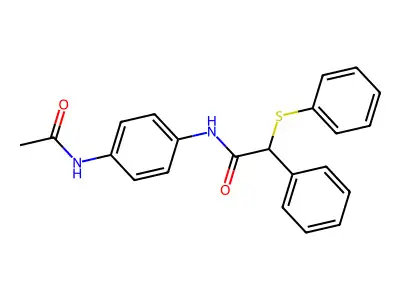 N-(4-acetamidophenyl)-2-phenyl-2-phenylsulfanylacetamide structure