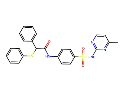 N-{4-[(4-methylpyrimidin-2-yl)sulfamoyl]phenyl}-2-phenyl-2-(phenylsulfanyl)acetamide structure