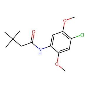 N-(4-chloro-2,5-dimethoxyphenyl)-3,3-dimethylbutanamide structure