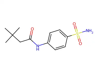 3,3-dimethyl-N-(4-sulfamoylphenyl)butyramide structure