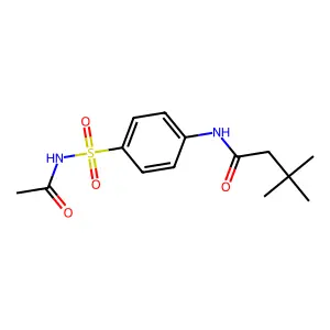 N-[4-(acetylsulfamoyl)phenyl]-3,3-dimethylbutanamide structure