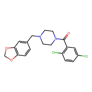 [4-(1,3-Benzodioxol-5-ylmethyl)piperazin-1-yl]-(2,5-dichlorophenyl)methanone structure