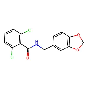 N-(1,3-benzodioxol-5-ylmethyl)-2,6-dichlorobenzamide structure