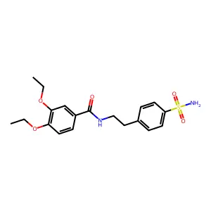 3,4-diethoxy-N-[2-(4-sulfamoylphenyl)ethyl]benzamide structure