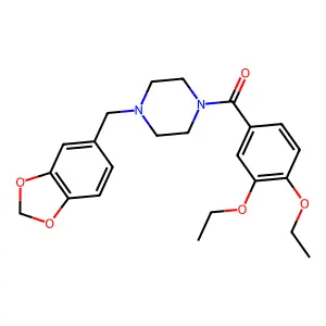 [4-(1,3-Benzodioxol-5-ylmethyl)piperazin-1-yl](3,4-diethoxyphenyl)methanone structure