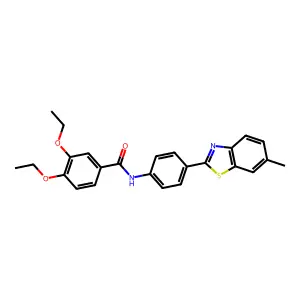 3,4-diethoxy-N-[4-(6-methyl-1,3-benzothiazol-2-yl)phenyl]benzamide structure