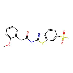 2-(2-methoxyphenyl)-N-[6-(methylsulfonyl)-1,3-benzothiazol-2-yl]acetamide structure