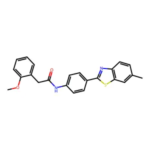 2-(2-methoxyphenyl)-N-[4-(6-methyl-1,3-benzothiazol-2-yl)phenyl]acetamide structure
