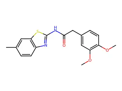 2-(3,4-dimethoxyphenyl)-N-(6-methyl-1,3-benzothiazol-2-yl)acetamide structure