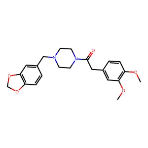 1-[4-(1,3-Benzodioxol-5-ylmethyl)piperazin-1-yl]-2-(3,4-dimethoxyphenyl)ethanone structure