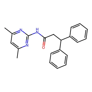 N-(4,6-dimethylpyrimidin-2-yl)-3,3-diphenylpropanamide structure