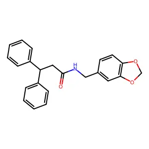 N-(1,3-benzodioxol-5-ylmethyl)-3,3-diphenylpropanamide structure