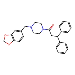 1-[4-(1,3-Benzodioxol-5-ylmethyl)piperazin-1-yl]-3,3-diphenylpropan-1-one structure