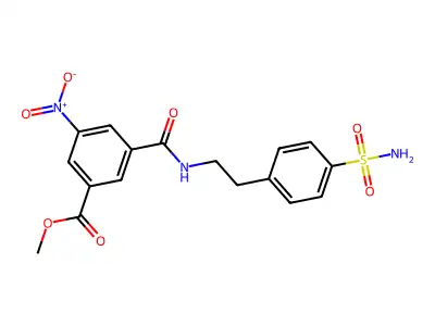 Methyl 3-nitro-5-{[2-(4-sulfamoylphenyl)ethyl]carbamoyl}benzoate structure