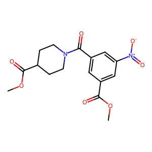 Methyl 3-{[4-(methoxycarbonyl)piperidyl]carbonyl}-5-nitrobenzoate structure