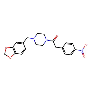 1-[4-(1,3-Benzodioxol-5-ylmethyl)piperazin-1-yl]-2-(4-nitrophenyl)ethanone structure