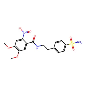 4,5-dimethoxy-2-nitro-N-[2-(4-sulfamoylphenyl)ethyl]benzamide structure