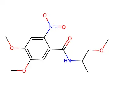 4,5-dimethoxy-N-(1-methoxypropan-2-yl)-2-nitrobenzamide structure