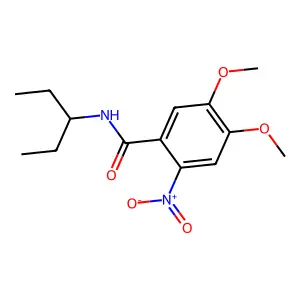 4,5-dimethoxy-2-nitro-N-pentan-3-ylbenzamide structure