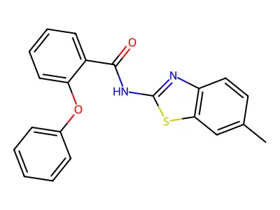 N-(6-methyl-1,3-benzothiazol-2-yl)-2-phenoxybenzamide structure