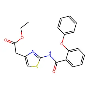 Ethyl (2-{[(2-phenoxyphenyl)carbonyl]amino}-1,3-thiazol-4-yl)acetate structure
