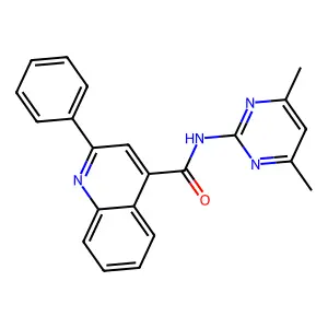 N-(4,6-dimethylpyrimidin-2-yl)-2-phenylquinoline-4-carboxamide structure