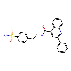 2-phenyl-N-[2-(4-sulfamoylphenyl)ethyl]quinoline-4-carboxamide structure