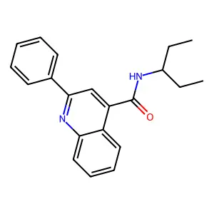 N-(pentan-3-yl)-2-phenylquinoline-4-carboxamide structure
