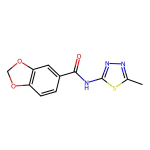 N-(5-methyl-1,3,4-thiadiazol-2-yl)-1,3-benzodioxole-5-carboxamide structure