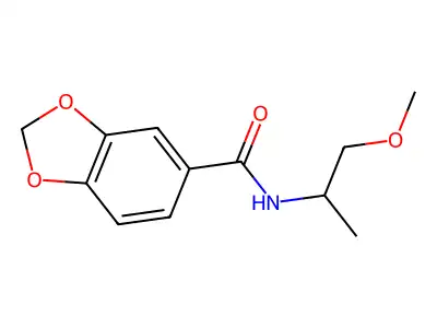 N-(1-methoxypropan-2-yl)-1,3-benzodioxole-5-carboxamide structure