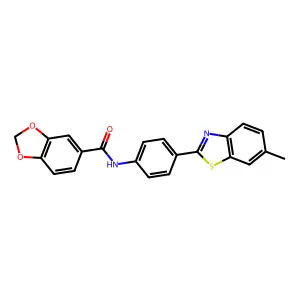 N-[4-(6-methyl-1,3-benzothiazol-2-yl)phenyl]-1,3-benzodioxole-5-carboxamide structure