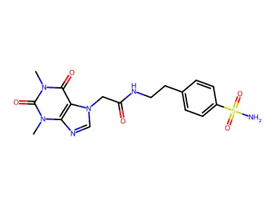 2-(1,3-dimethyl-2,6-dioxopurin-7-yl)-N-[2-(4-sulfamoylphenyl)ethyl]acetamide structure